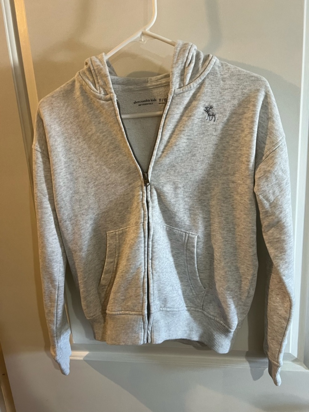 abercrombie kids Light Gray Zip Hoodie Jacket